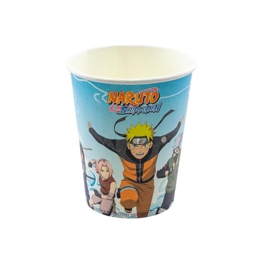 Chaks 12803-NA, Lot de 8 Gobelets en Carton 25cl Naruto ®