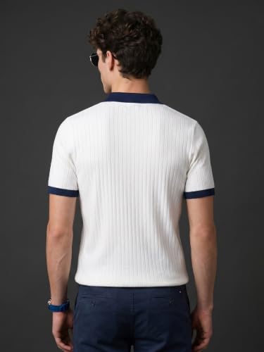 Image of Veirdo Men's Flatknit Printed Half Sleeve Polo T-Shirt with Collared Neck, Regular Fit, Casual Style for Office, Travel, (Sizes S to 2XL)