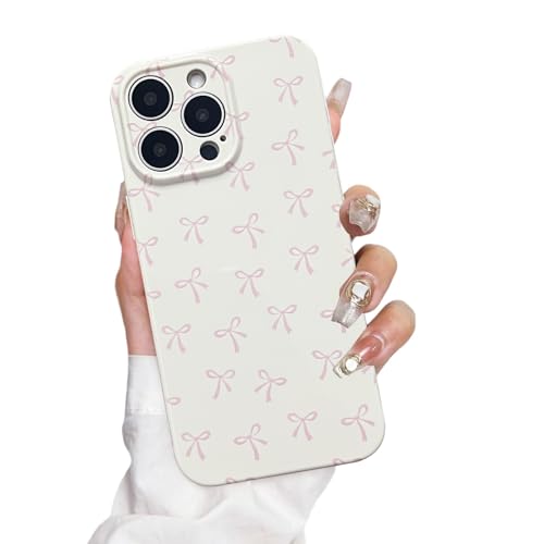 Faneiy for iPhone 14 Pro Max Case Cute Bow Aesthetic Women Girly Fashion Protective Phone Case Bowknot Pink