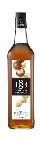 1883 Macadamia Nut Syrup for Drinks, Made in France, 1 Liter Glass Bottle