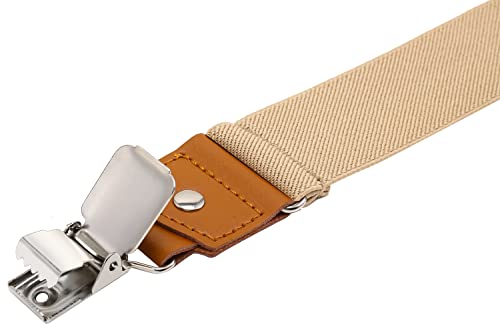 Image of Suspenders for Men Y Back Adjustable Elastic with Strong Clips 47 Inches
