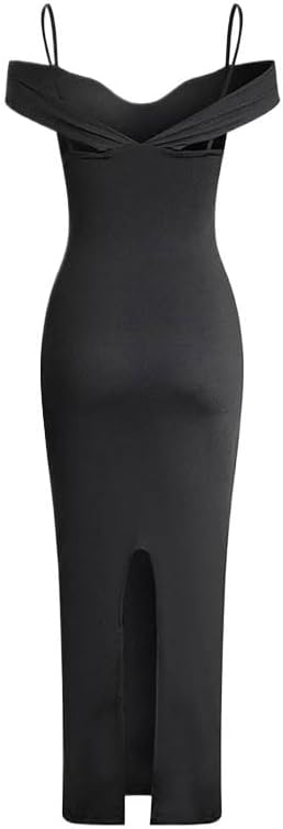 JSEIAJB Sleeveless High Waist Dress Collarless Slit HIPS Fashion Breathable Tight Dress