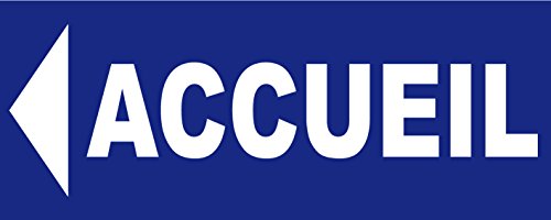 Panneau PVC Accueil direction gauche bleu de 50x20cm contre les erreurs d'aiguillage