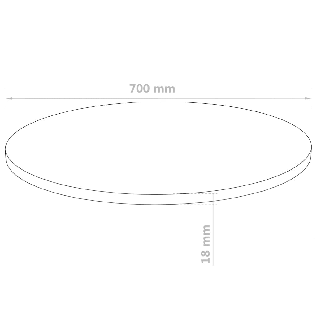 vidaXL Runde Tischplatte, MDF, 700 x 18 mm, Spanplatte, Sperrholz