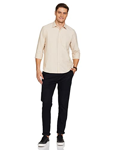Image of Max Men Cotton Solid Slim Fit Oxford Shirt