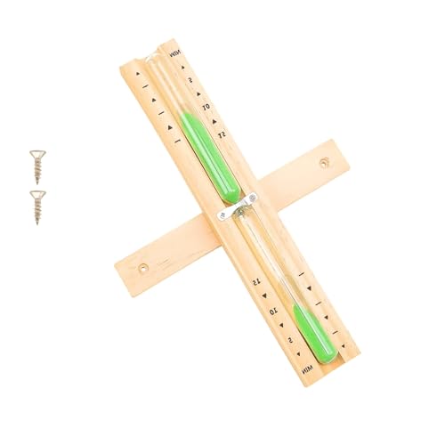 HASLED Sauna Sanduhr aus Holz - 15 Minuten Timer mit 360° Drehung (grün) - Inkl. Wandmontage-Schrauben für Sauna, Küche & Fitnessraum