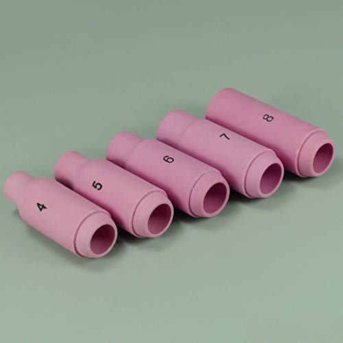 Image of RIVERWELD TIG Ceramic Shield Cup Shroud 10N series #8, #7, #6, #5, #4 10pcs | SR WP 17 18 26 TIG Welding Torch Alumina Nozzles Ref No: 10N46 10N47 10N48 10N49 10N50
