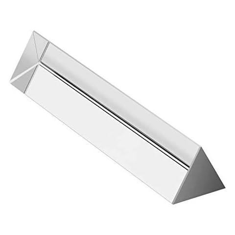 Coitak 6 inch Optical Glass Triangular Prism, Crystal Triangular Prism for Teaching Light Spectrum Physics, Photo Photography Prism Tool Cover