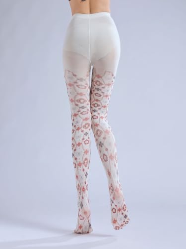 Image of Sahabowi Women's Sheer Tights, Digital Print Designs Stockings
