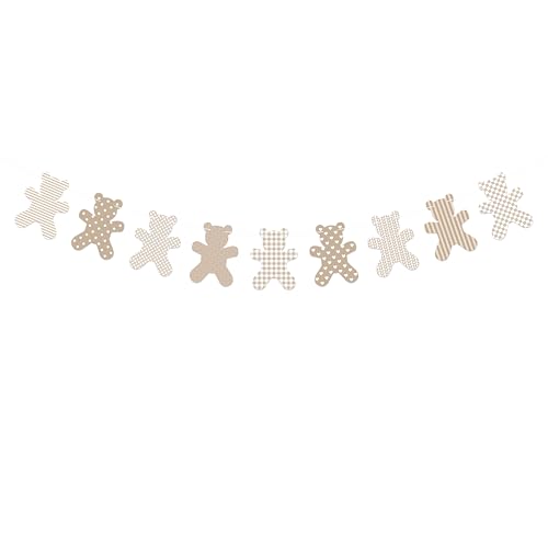 Beige Bear Garland Banner for We can Bearly Wait Baby Shower and ...
