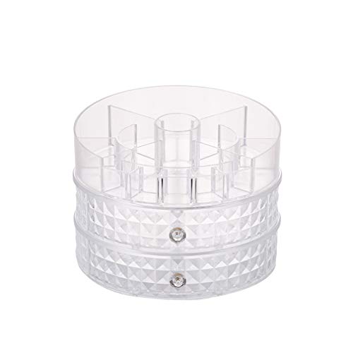 YUQIBXC Organizzatore Trucchi Rotante, Grande Cassetto Impilabile a 3 Livelli 2 per La Visualizzazione di Pennelli per Trucco, Rossetti, Palette, Smalto per Unghie, Gioielli,Nero