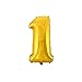 Produktbild WeAreAwesome Folien-Ballon Luft-Ballon ZIFFER Zahl 1 Gold 60CM XL Aufpusten Geburtstag Hochzeit Party Feier