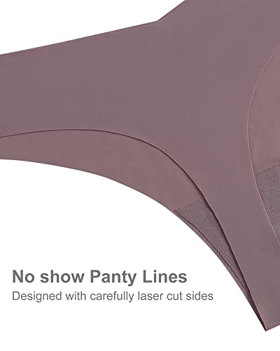 Image of SHARICCA Women No Show Seamless Underwear Thong Invisible Soft Panties Multi Pack
