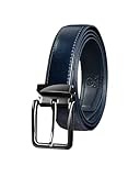 ベルト メンズ 本革 栃木レザー 日本製 カジュアル 大きいサイズ ビジネス 紳士ベルト スーツ belt for men サイズ調整可能 箱付き (ブルー)