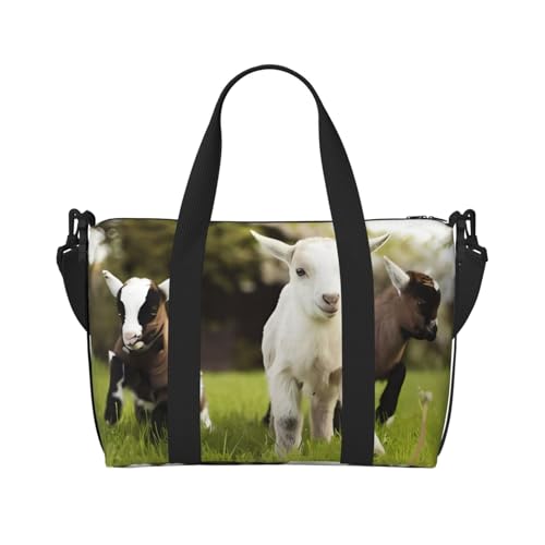 Bolsa de viaje con estampado de cabra: ideal para el gimnasio y escapadas de fin de semana unisex