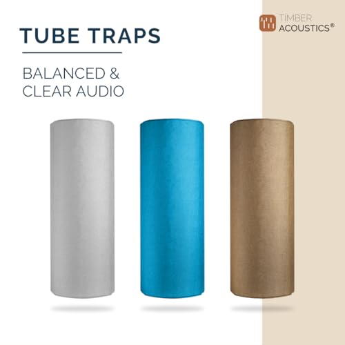 Image of Timber Acoustics Tube Traps | Rockwool | Freestanding Bass Traps | Absorber Diffuser | Room Acoustics & Soundproofing | Home Theatres & Music Studios [Single] 4' x 1' (Blue)