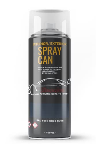 Xtremeauto Spray Paint Finish For Indoor And Outdoor Use Garden Cars Home Kitchen Bathroom Furniture Art Craft Bikes Radiators Metal Wood Plastic Glass UPVC Stone PVC RAL 5008 Grey blue