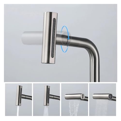 Robinet cascade de cuisine à 4 modes avec pavillon pulvérisateur chrome efficace