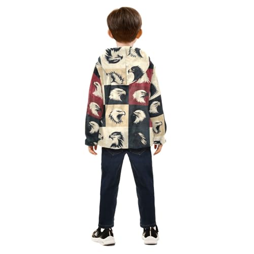 Falcon Silhouette Girls Fleece Jacket Girls Fall Jacket Girls Zip Up Hoodie Girls Sherpa Jacket 2-10T4