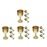 FIXOSHEE 4 Series Copas De Cáliz De Cobre Vintage Copa Ornamental Metálica Para Comunión Uso Múltiple Ceremonias Y Decoración De Mesa 4 Piezas X 4