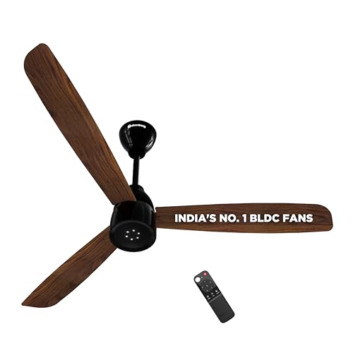 Image of atomberg Renesa Enzel 1200mm BLDC Ceiling Fan with Remote | 5 star | Advance Air+ Technology | LED Speed Indicator | Low Noise | Sleek Design | Power Saving | 3 Year Warranty | Dark Walnut