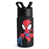 Simple Modern Kids Summit Water Bottle with Straw Lid | Marvel Spider Man 14oz Stainless Steel Cup Insulated Tumbler for Toddlers, Boys, School | Spidey Kid