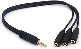 Tomost 3 way 3.5mm Splitter, Gold-Plated 3.5 (1/8") TRS Male To 3 Female Stereo Audio Cable