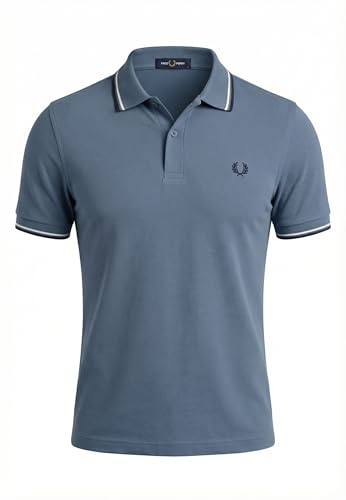 Fred Perry Polo Twin Tipped Fred Perry Shirt, Azul/Blanco/Azul, Talla S