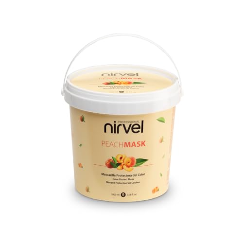 Nirvel Peach Mask 1000ml, Mascarilla Capilar Hidratante y Mascarilla Capilar Protectora del Color.