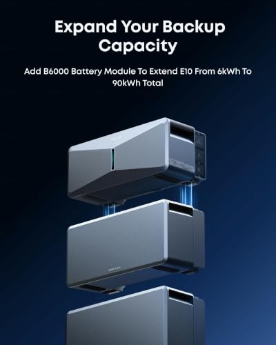 Image of Anker SOLIX B6000 Battery Module for E10, 6kWh Expandable Capacity, 10kW Turbo Output, Automotive-Grade LFP Cells, 10-Year Lifespan, 4,000+ Cycles, UL 9540A Certified