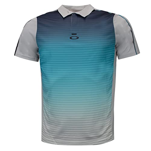 Image of Oakley Mens Engineered Polo Bubba Colourblock T-Shirt 434287 202 Grey