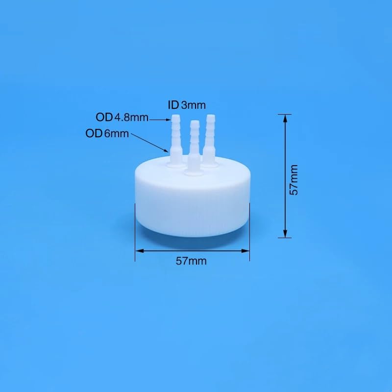 Adaptador de alimentación GL45, tapa con junta de sellado 1 pieza | Tolerancia al calor de 250 °C, for frascos de reactivos(3-Way Cap)
