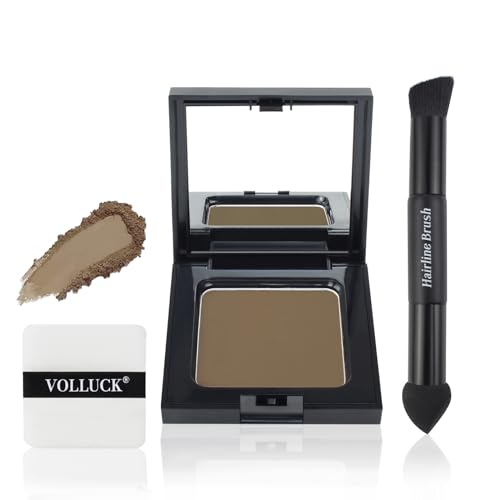 Volluck - Polvo para raíces de cabello, 12 g, cobertura eficaz de cabello blanco y zonas claras, fácil de aplicar, acabado natural, para hombre y mujer (marrón)