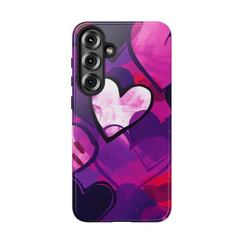 Coque Samsung S25 Plus cœurs pop art brillant rigide antichoc