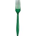 Creative Converting Touch of Color Premium 50 Count Plastic Forks, Emerald Green
