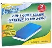 2-in-1 Quick Sponge Eraser for Tough Cleaning Jobs, Reusable Sponge on One Side Quick Eraser on the Other. by Scrub Buddies