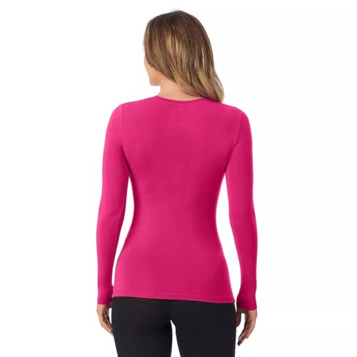 Image of Cuddl Duds Women's Softwear with Stretch Long Sleeve Crew Neck Top -Layering Top with Smooth Fabrication, Body-Hugging Fit