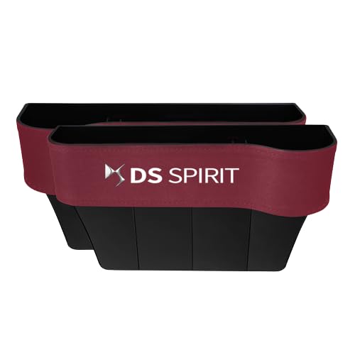 zzbFee Caja de almacenamiento para asiento de coche para Citroen DS SPIRIT DS3 DS4 DS5 DS6 DS7 DS9 DS5LS, bolsa de bolsillo de cuero para llaves de teléfono, accesorios interiores de automóvil, rojo