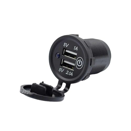 DC12-24V 3.1A Dual USB Charger with Touch Screen Switch Modified Charger with Dual USB and Switch for Marine Truck Motorcycle Car etc