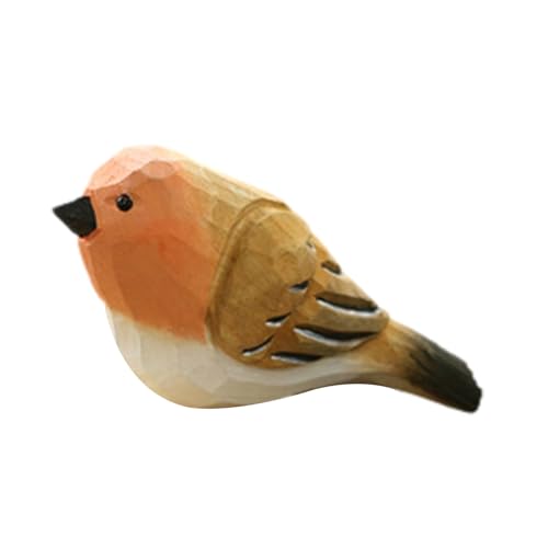 Teksome Pájaros de madera, pájaros de madera tallados a mano, pájaros decorativos, estatuas y figuras de pájaros para exteriores e interiores, decoraciones de pájaros para el hogar y el jardín