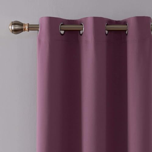 Image of 100% True Blackout Long Door Curtain 9 Feet Long, 300 GSM Heavy Room Darkening Polyester Parda for Bedroom & Living Room, Thermal Insulated Heat & Noise Reducing Panel | (108x47 Inch, Wine, Pack of 1Pcs )