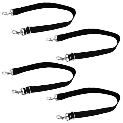 4 Stück Pferdedecken Beingurte, 70-140 cm Schwarze Nylon Pferdedeckengurte mit Drehbarem Clip aus Zinklegierung Verstellbare Pferdedecken-Bauchschwanzgurte Ersatzzubehör für Pferdeausrüstung