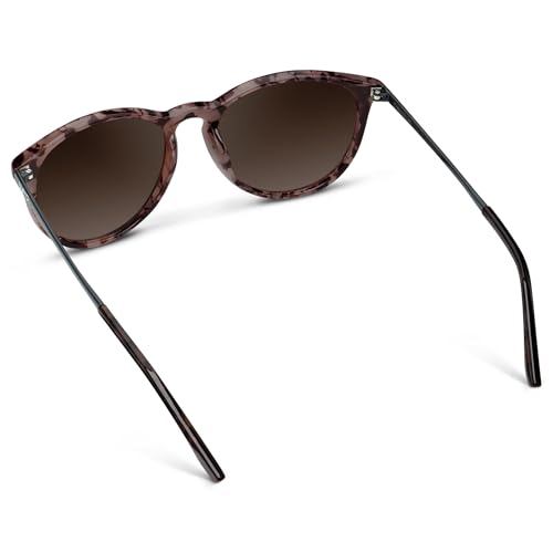 Image of WearMe Pro Round Polarized Sunglasses for Women - UV400 Protection, Lightweight Frame, Vintage Retro Style