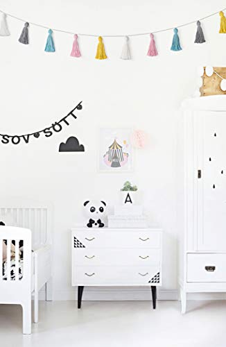 Mkono 2 Pack Tassel Garland Boho Cotton Pastel Banner for Thanksgiving Christmas Birthday Party Decor, Rainbow Wall Hangings for Classroom, Nursery, Kids Girls Bedroom, Baby Shower Wedding Decor - Image 3
