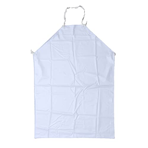STOBAZA Halter Neck Apron Kitchen Apron Lab Apron Canvas Waterproof Apron Air Conditioner Seal Fabric Waterproof Adjustable Apron Aprons for Cooking Mens Apron Pvc Grooming Apron Aid White