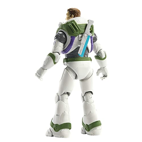 Image of Buzz Lightyear HHJ79 Space Ranger Alpha Suit Buzz Lightyear Figure, Authentic Action Figure Approx. 13 cm Tall with 12 Movable Joints, Lightsaber, Toy for Children from 4 Years