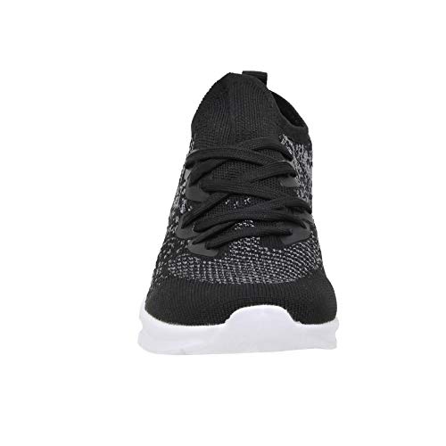 CUSHIONAIRE Women's Dane Stretch Knit lace up Sneaker +Memory Foam & LiteSole Technology3