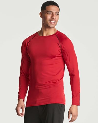 Image of Real Essentials 4 Pack: Men's Compression Long-Sleeve T-Shirt Athletic Cold Weather Baselayer (Available in Big & Tall)