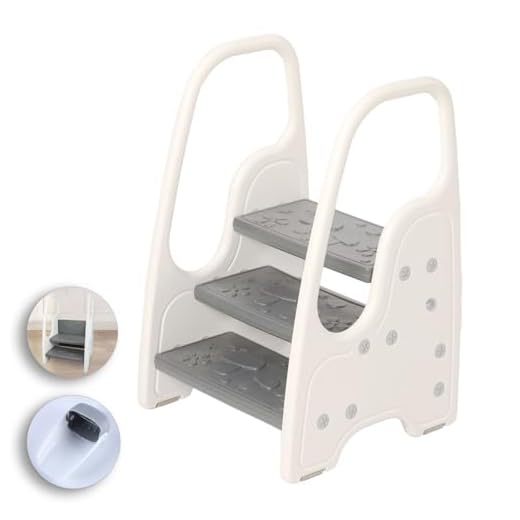 Toddler Step Stool for Bathroom Sink,Adjustable 3 Step Stool for Kids,Kitchen Counter Standing Tower, Children Step Up Learning Helper with Safety Handles and Non-Slip Pads,Grey