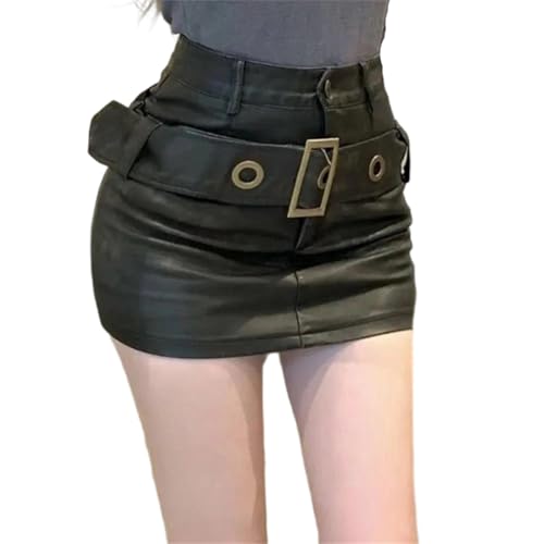 Mini jupe moulante en cuir synthétique marron taille haute pour sculpter les hanches sans serrer